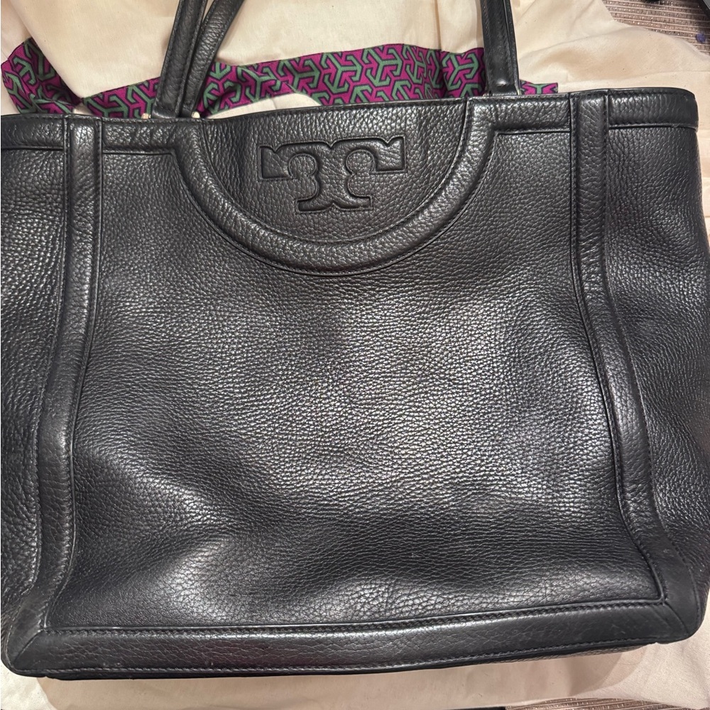 Tory Burch Black Leather Tote Bag - Picture 2 of 11